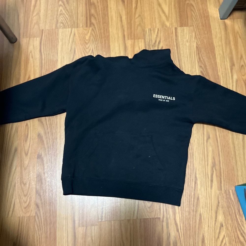 Black Essentials Hoodie Kids Size Large 10 YO